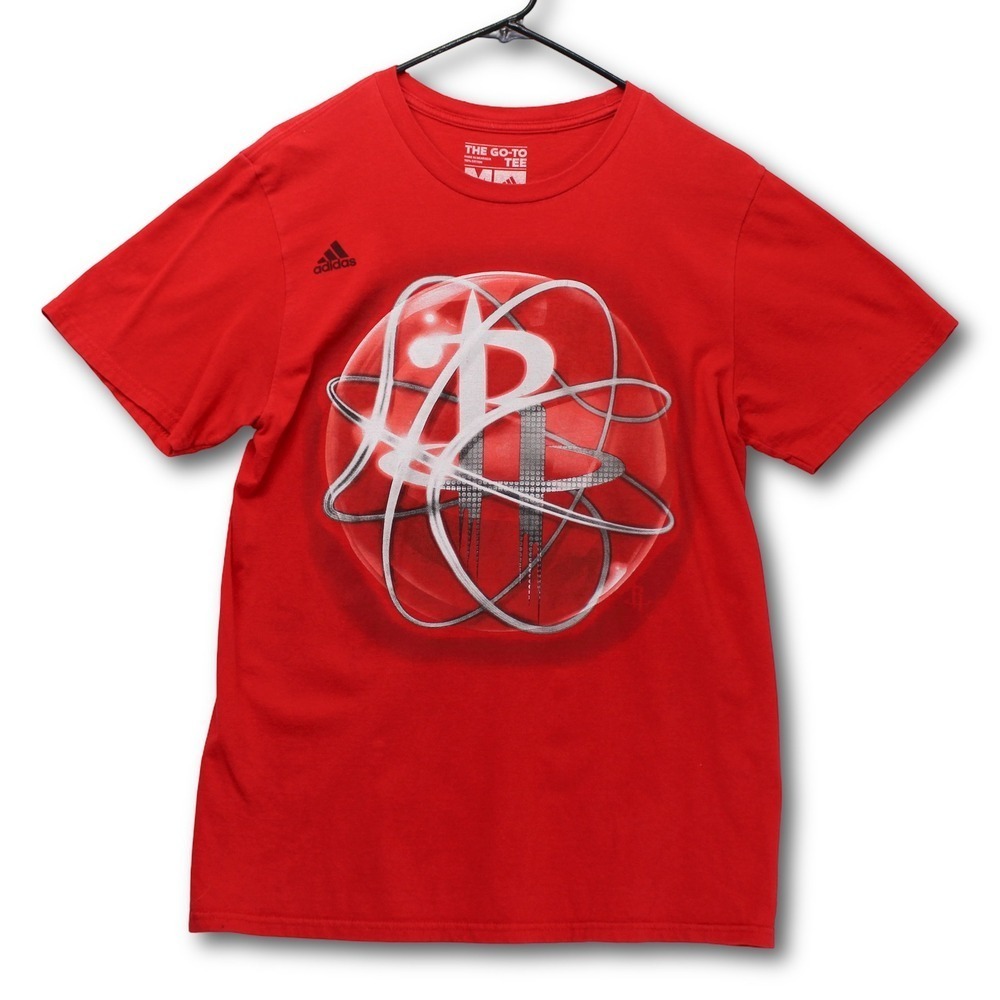 Adidas Houston Rockets T Shirt Mens Medium Red Excellent